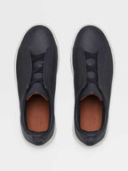 Triple Stitch Sneakers | Navy Blue Deerskin
