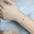 IL - Japanese Gem Emerald Gold-Plated Bracelet