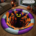Creepy Scarecrow Halloween 3D Printed Rug, Halloween Round Mat UKND5170902