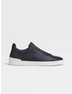 Triple Stitch Sneakers | Navy Blue Deerskin